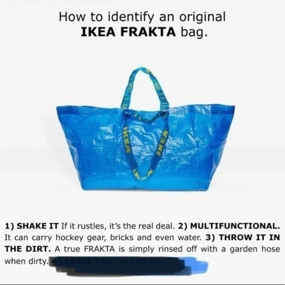 1 blue Ikea plastic shopping bag also for storage
